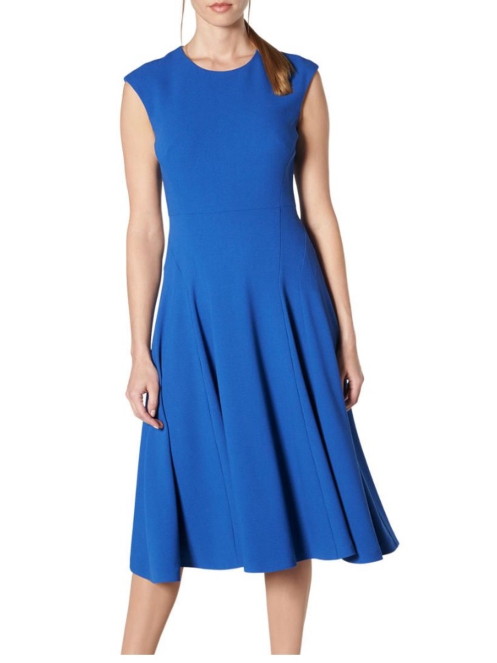 L.K. Bennet Aylin Midi Dress in Hockney Blue Size 16